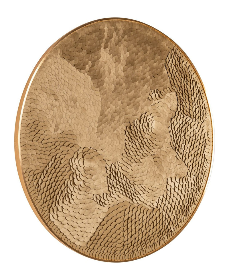 Richmond Wandkunst Bloom gold, Blumenrelief-Wanddeko, 110x110 cm