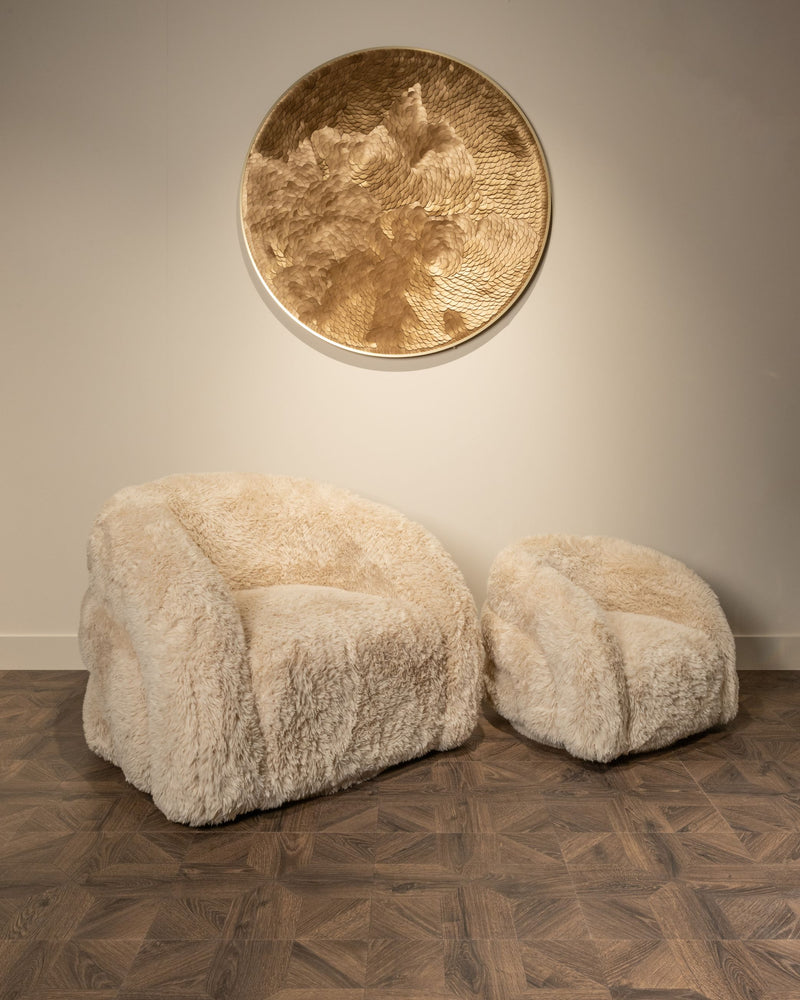 Richmond Wandkunst Bloom gold, Blumenrelief-Wanddeko, 110x110 cm