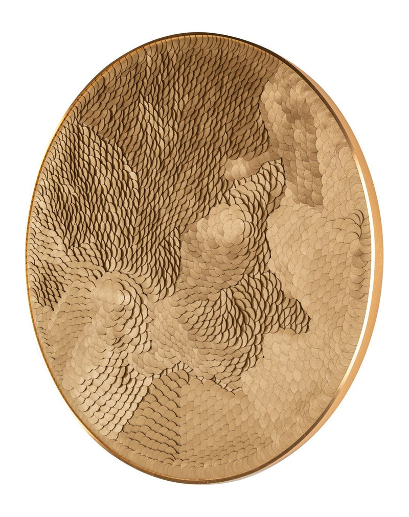 Richmond Wandkunst Bloom gold, Blumenrelief-Wanddeko, 110x110 cm