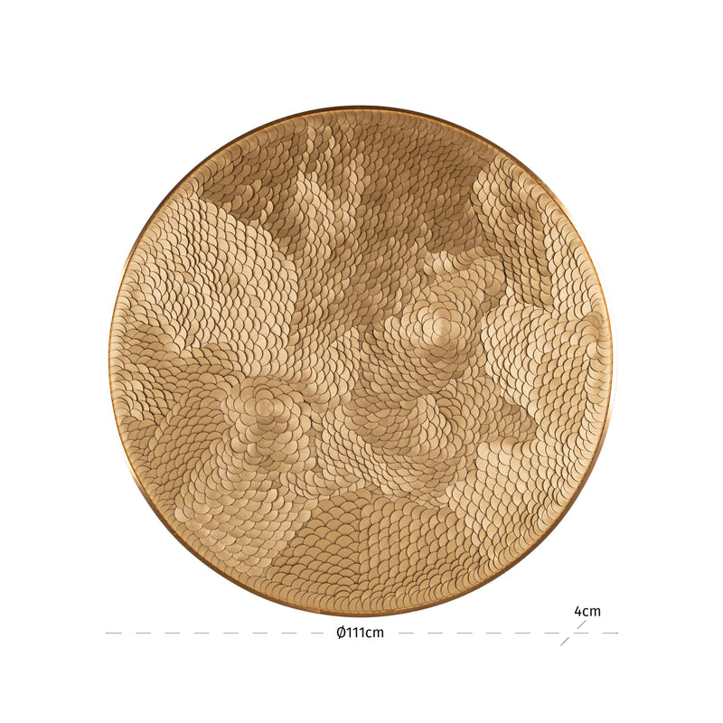 Richmond Wandkunst Bloom gold, Blumenrelief-Wanddeko, 110x110 cm