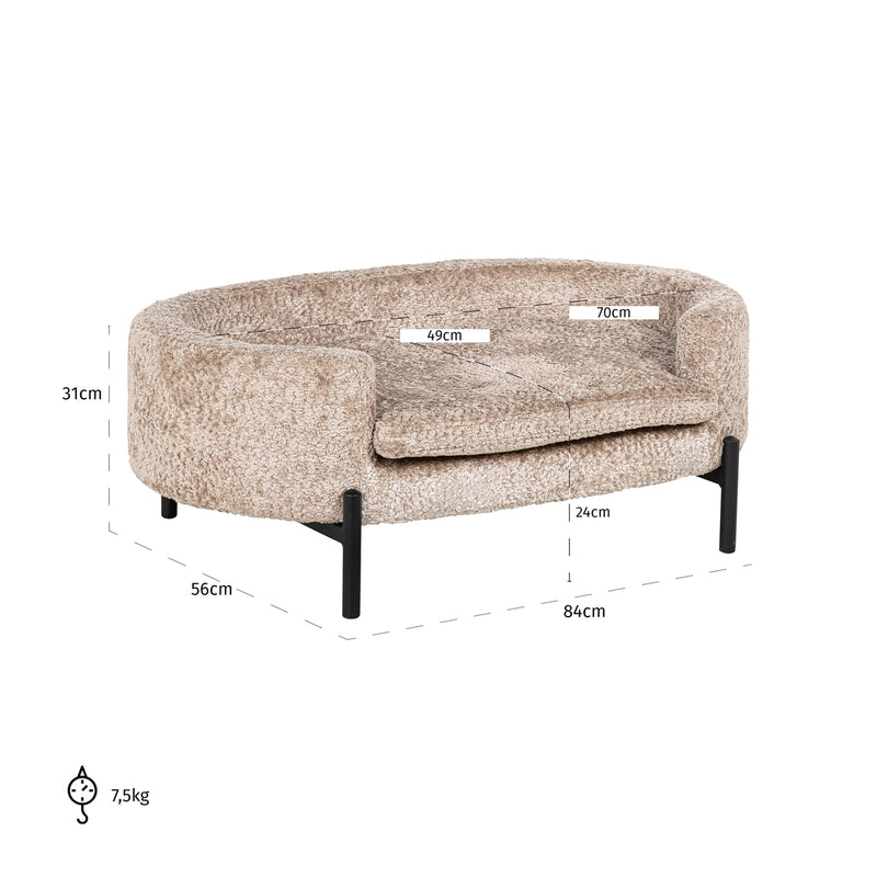 Richmond Hundebett Dolly sheep natural – kuscheliges Haustierbett, 84