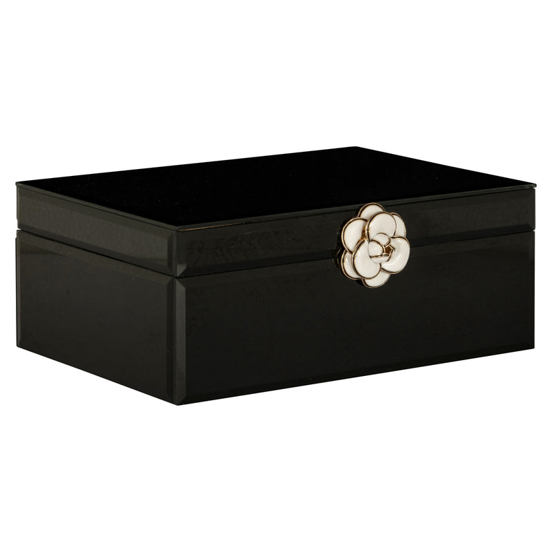 Aufbewahrungsbox Vivy Large in Schwarz mit Glasdeckel – Schmuckbox