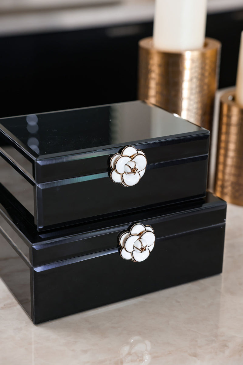 Aufbewahrungsbox Vivy Large in Schwarz mit Glasdeckel – Schmuckbox