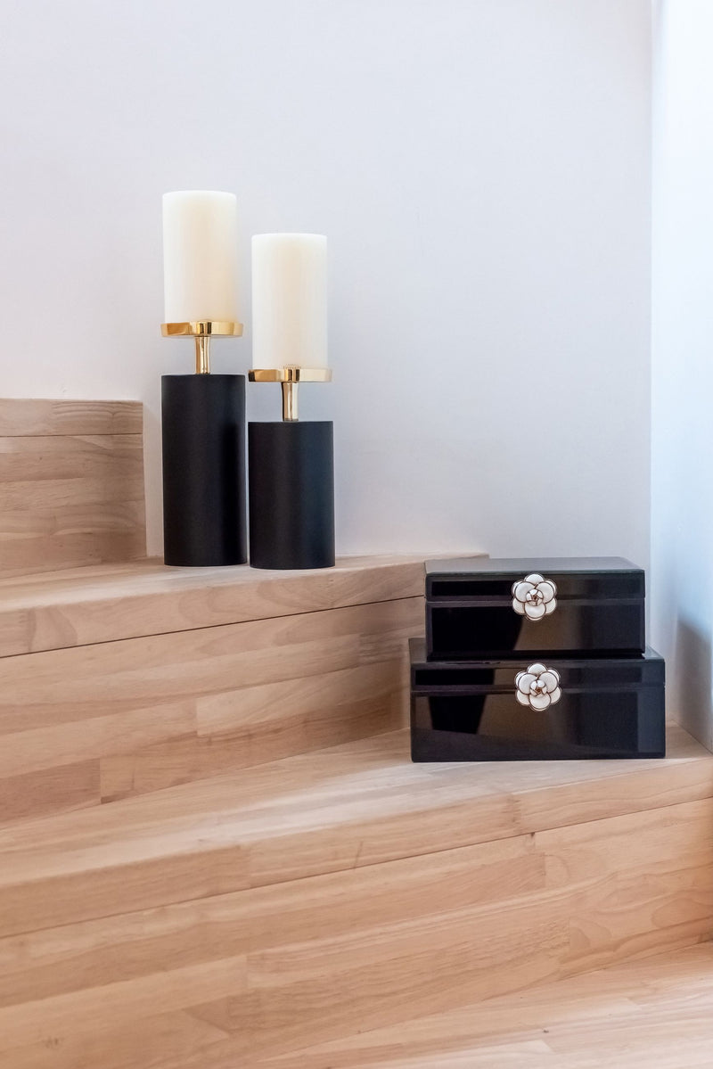 Aufbewahrungsbox Vivy Large in Schwarz mit Glasdeckel – Schmuckbox