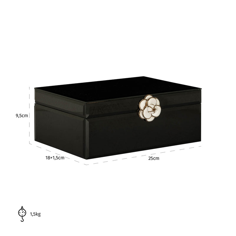 Aufbewahrungsbox Vivy Large in Schwarz mit Glasdeckel – Schmuckbox