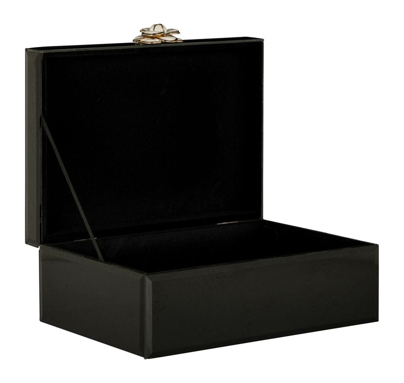Aufbewahrungsbox Vivy Large in Schwarz mit Glasdeckel – Schmuckbox