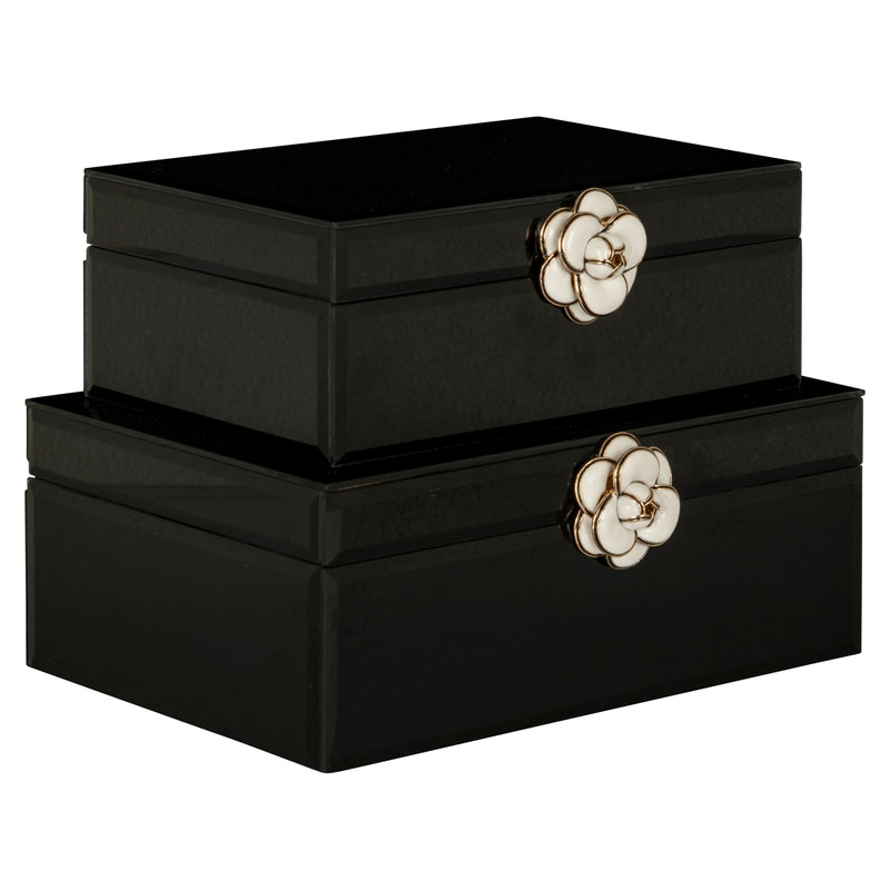 Aufbewahrungsbox Vivy Large in Schwarz mit Glasdeckel – Schmuckbox
