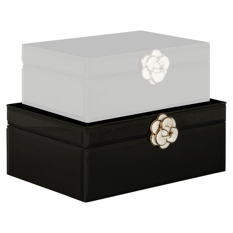 Aufbewahrungsbox Vivy Large in Schwarz mit Glasdeckel – Schmuckbox