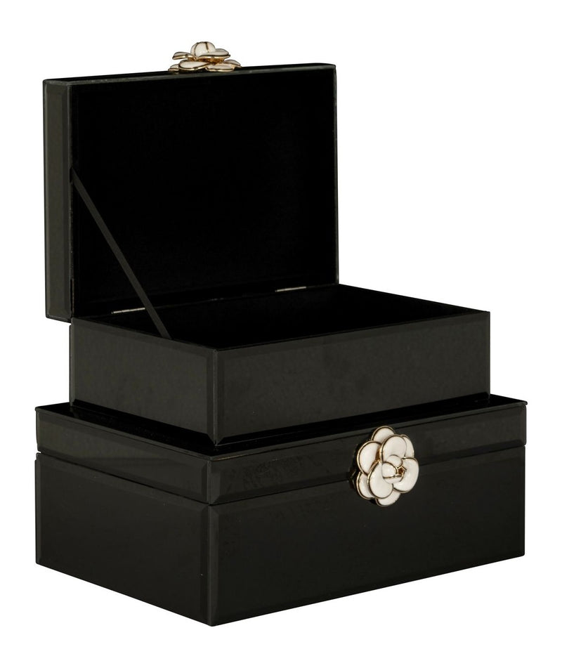 Aufbewahrungsbox Vivy Large in Schwarz mit Glasdeckel – Schmuckbox