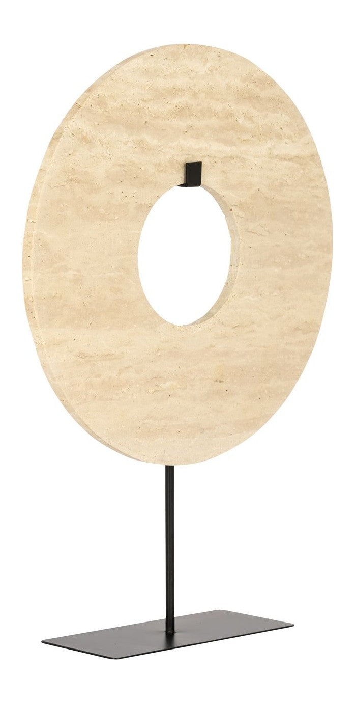 Richmond Dekoratives Objekt Manou beige, Travertin & Metall