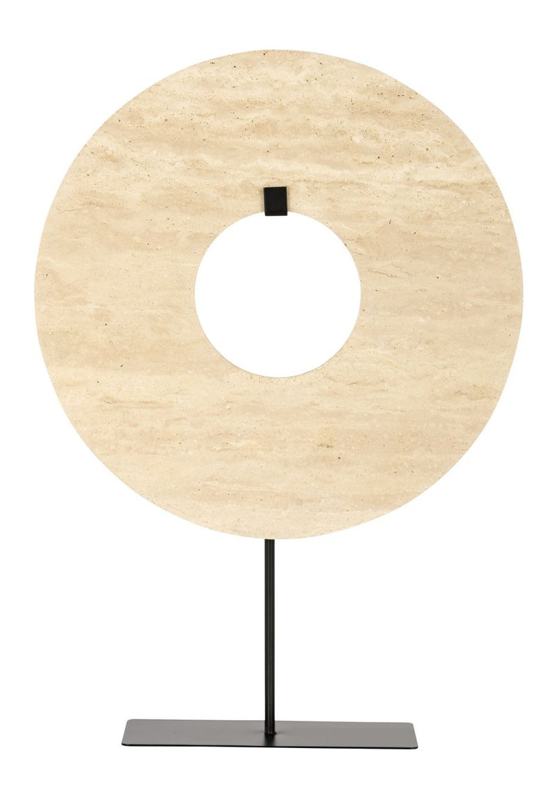 Richmond Dekoratives Objekt Manou beige, Travertin & Metall