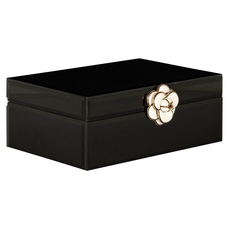 Aufbewahrungsbox Vivy black small – Schmuckbox mit Glasdeckel, schwarz