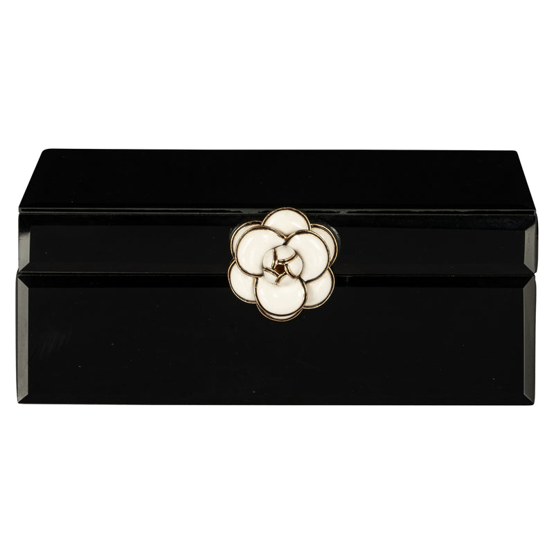 Aufbewahrungsbox Vivy black small – Schmuckbox mit Glasdeckel, schwarz