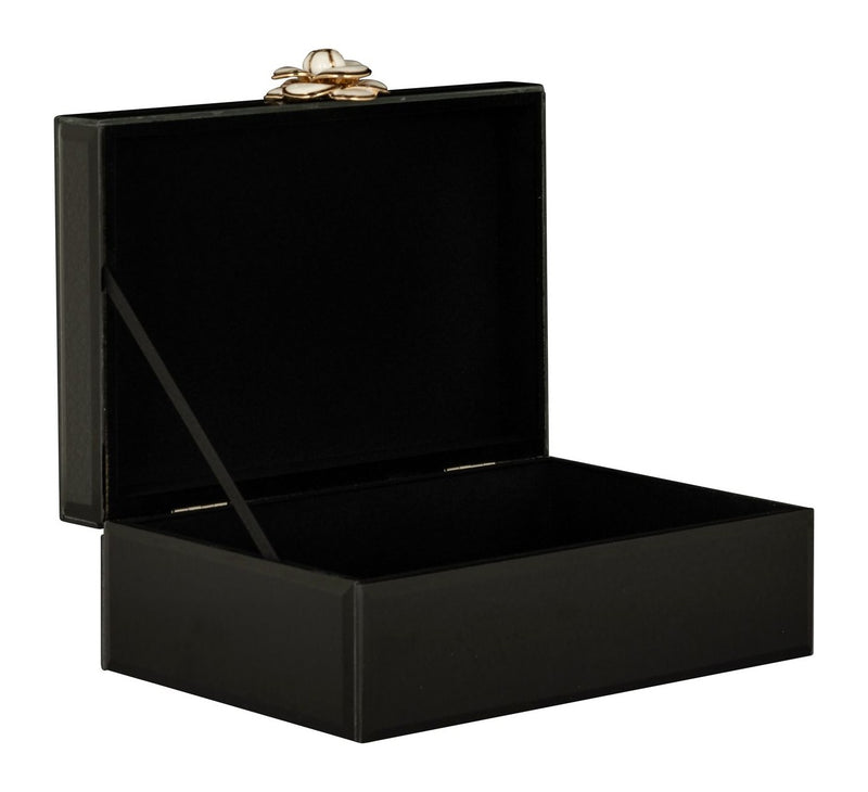 Aufbewahrungsbox Vivy black small – Schmuckbox mit Glasdeckel, schwarz