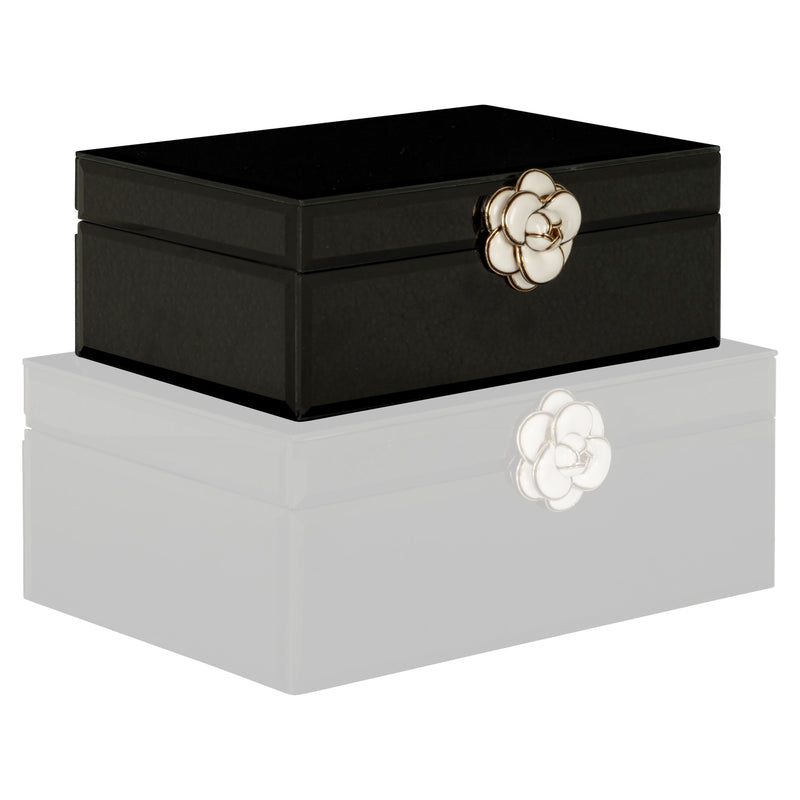 Aufbewahrungsbox Vivy black small – Schmuckbox mit Glasdeckel, schwarz