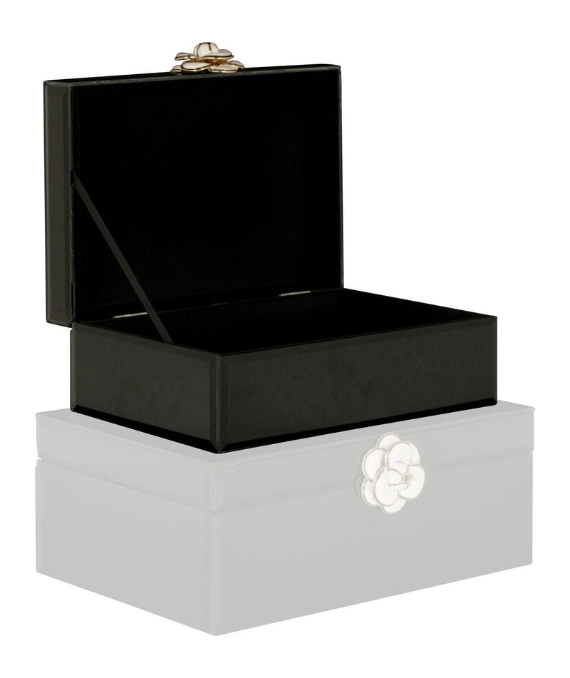 Aufbewahrungsbox Vivy black small – Schmuckbox mit Glasdeckel, schwarz