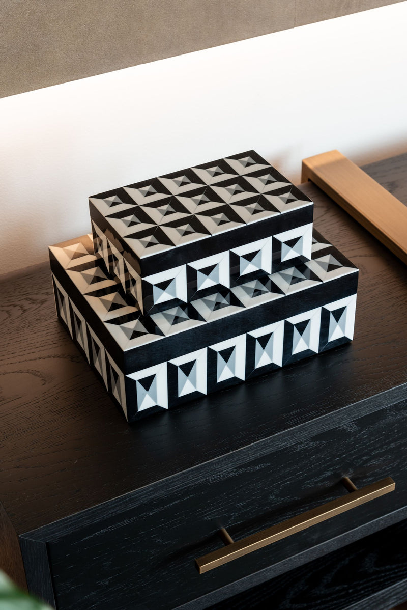 Aufbewahrungsbox Vivy black small – Schmuckbox mit Glasdeckel, schwarz