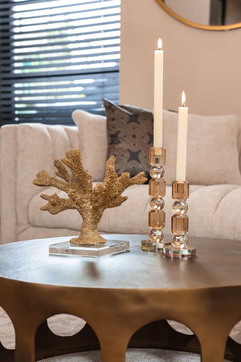 Kerzenhalter Meral in Braun, groß – Glas-Deko von Richmond Interiors