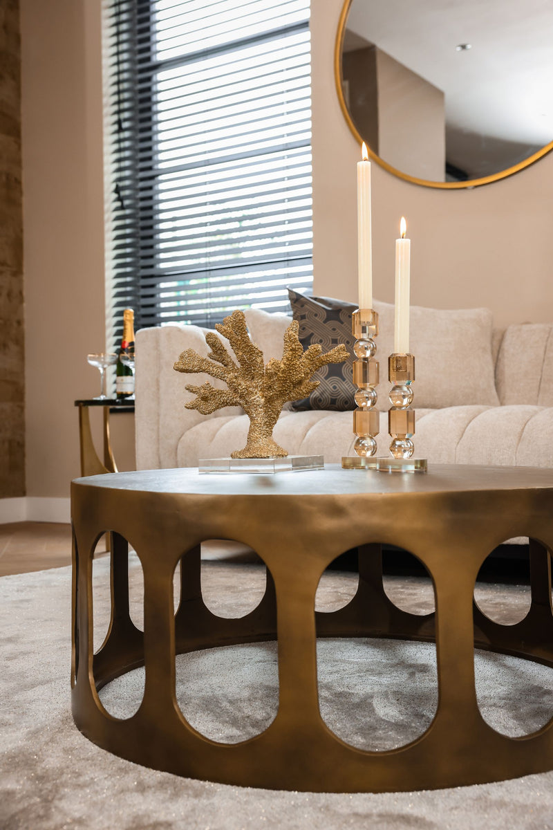Kerzenhalter Meral in Braun, groß – Glas-Deko von Richmond Interiors