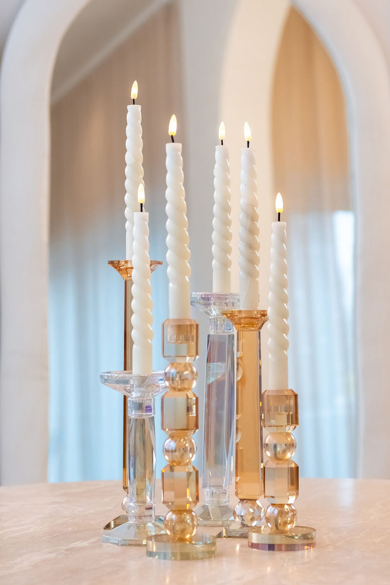 Kerzenhalter Meral in Braun, groß – Glas-Deko von Richmond Interiors
