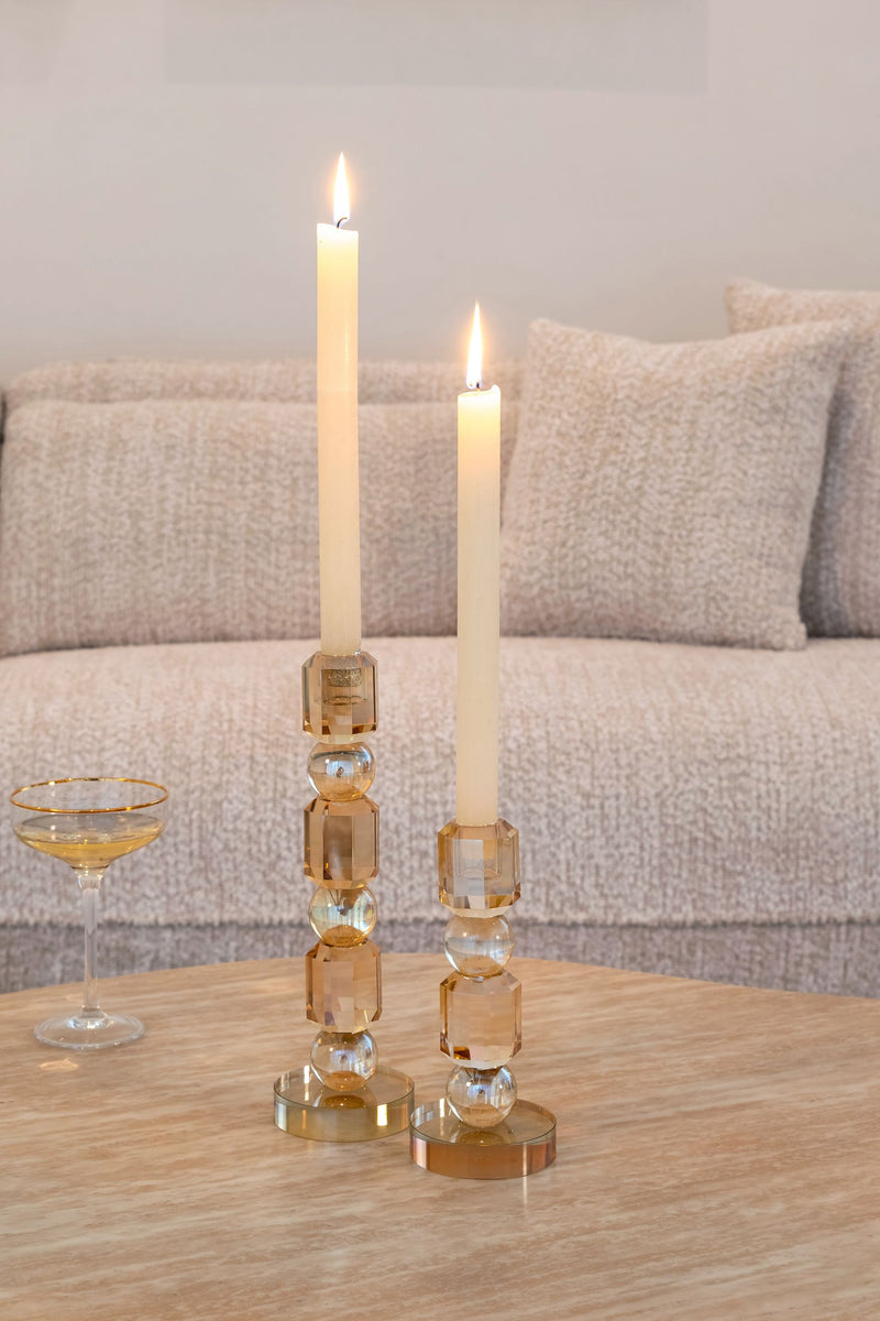Kerzenhalter Meral in Braun, groß – Glas-Deko von Richmond Interiors