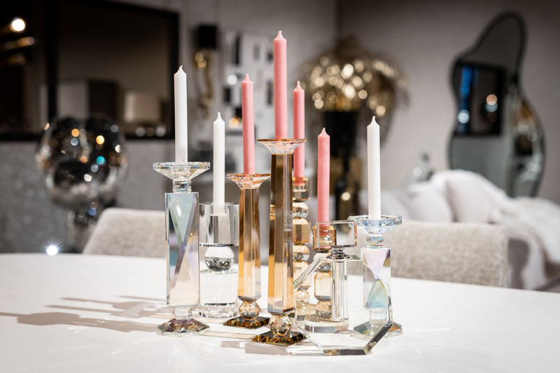 Kerzenhalter Meral in Braun, groß – Glas-Deko von Richmond Interiors