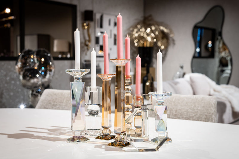 Kerzenhalter Meral in Braun, groß – Glas-Deko von Richmond Interiors