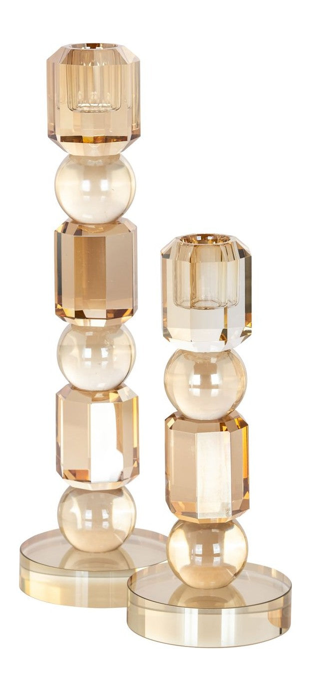 Richmond Kerzenhalter Meral Glas Braun klein – edles Deko-Accessoire