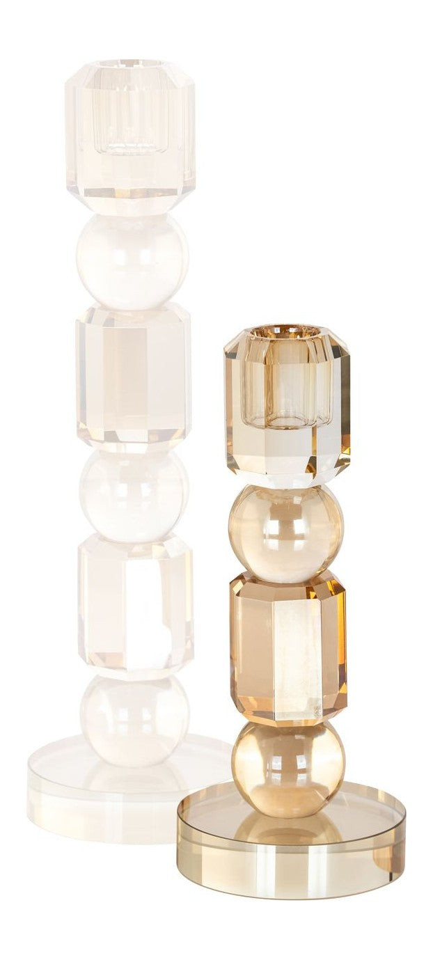 Richmond Kerzenhalter Meral Glas Braun klein – edles Deko-Accessoire