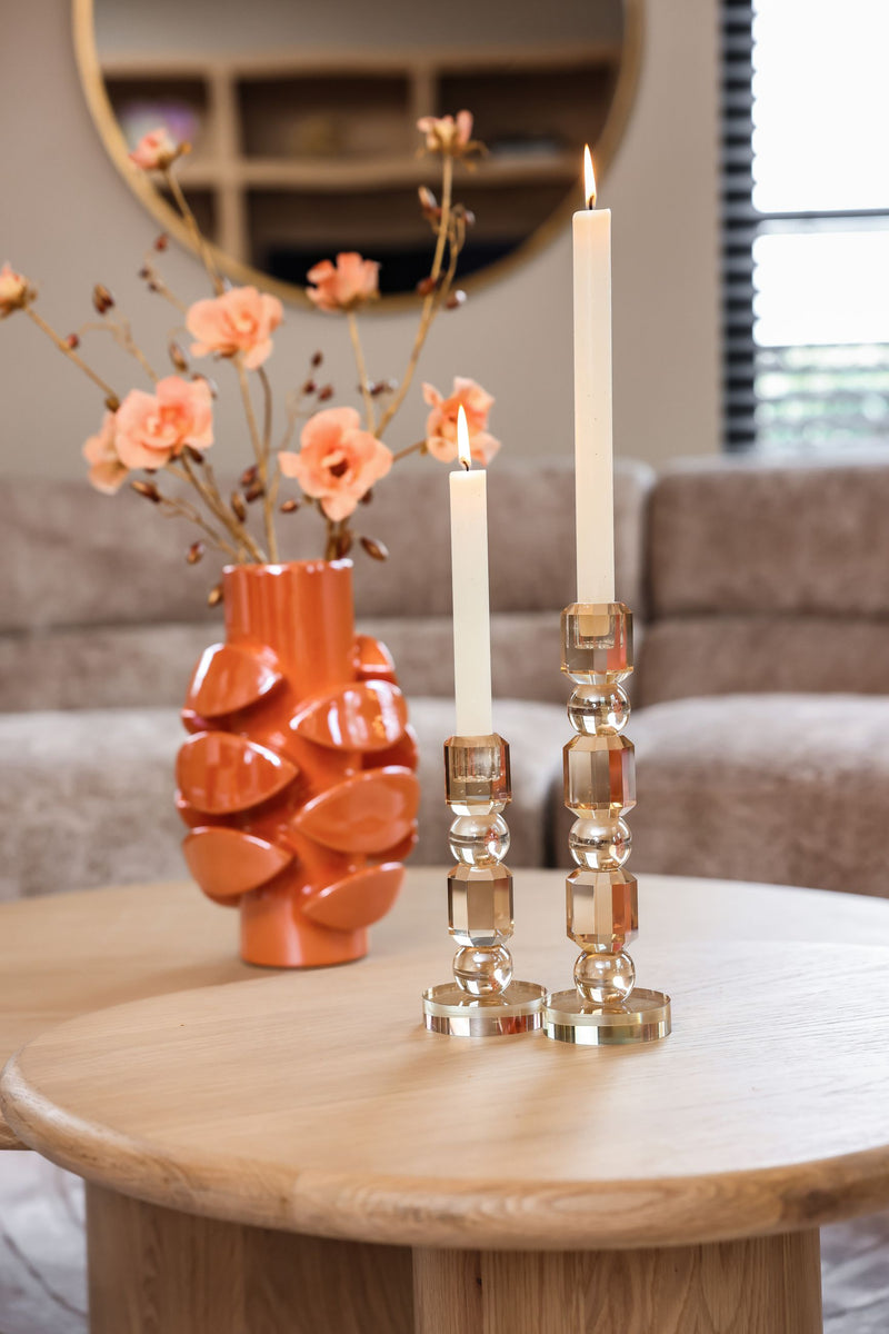 Richmond Kerzenhalter Meral Glas Braun klein – edles Deko-Accessoire