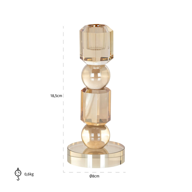 Richmond Kerzenhalter Meral Glas Braun klein – edles Deko-Accessoire