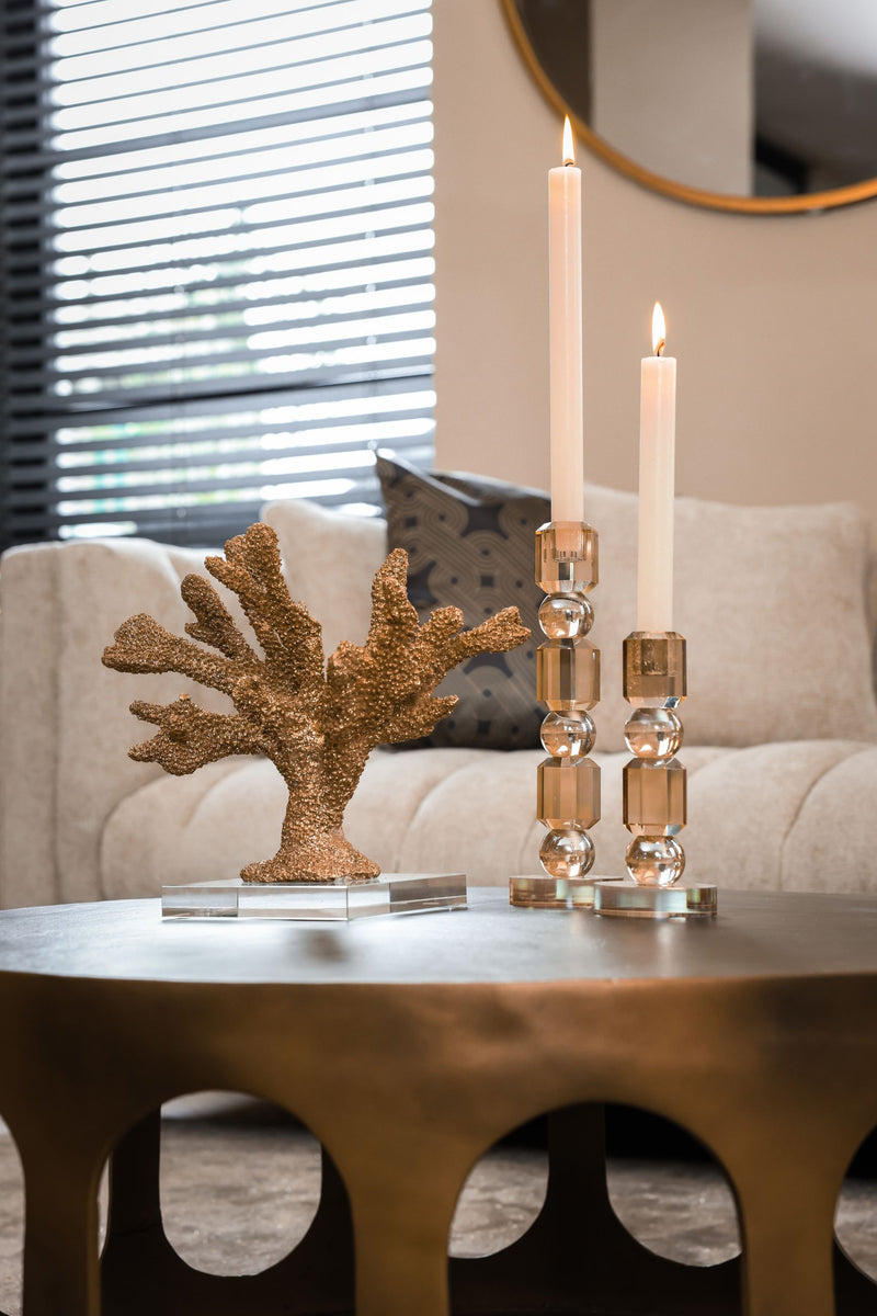 Richmond Kerzenhalter Meral Glas Braun klein – edles Deko-Accessoire