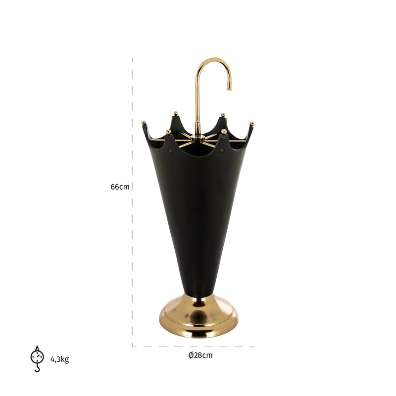 Dekoratives Objekt Jytte – Schirmständer in Black/Gold aus Aluminium