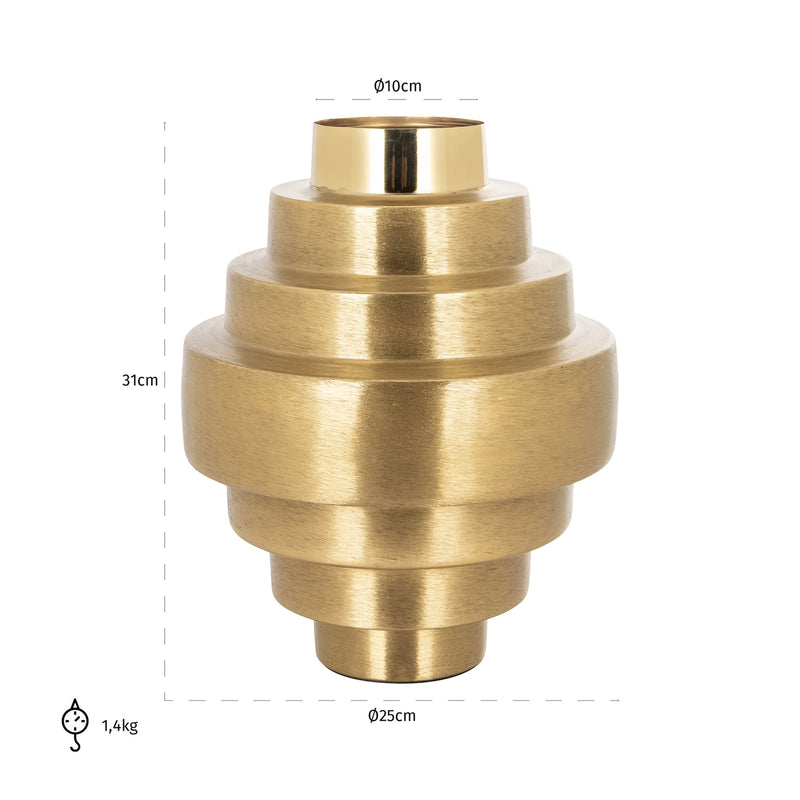 Deko-Vase Akelei Gold – Eisen mit Messingbeschichtung, Glamour-Stil
