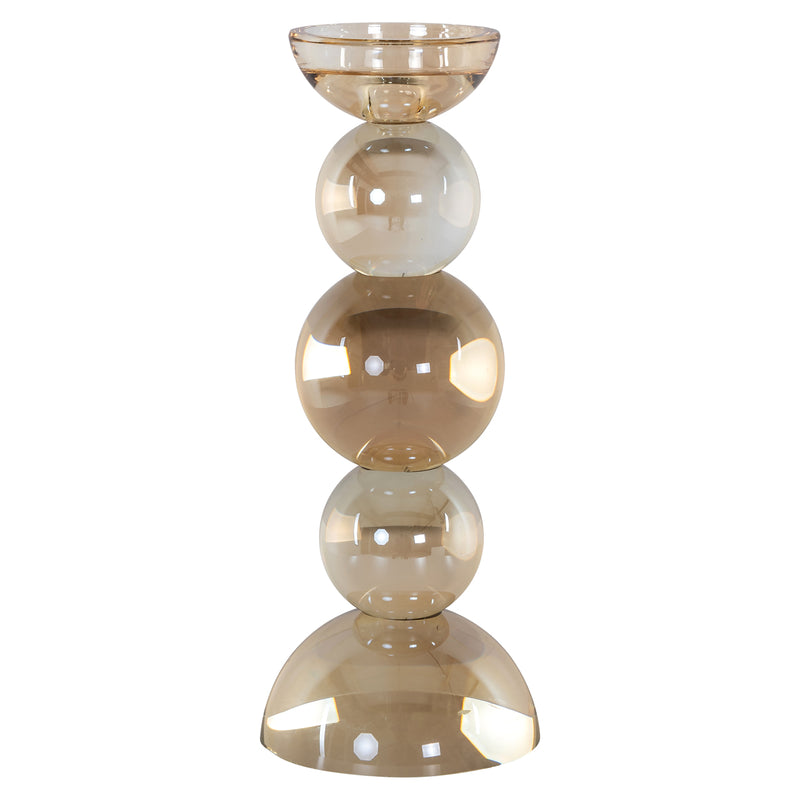 Kerzenhalter Emie Glas braun 30 cm – edler Blickfang für Ihr Zuhause