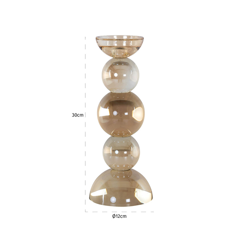 Kerzenhalter Emie Glas braun 30 cm – edler Blickfang für Ihr Zuhause