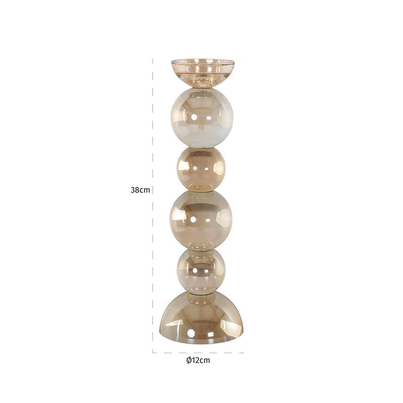 Kerzenhalter Emie Large braun aus Glas – elegantes Deko-Accessoire