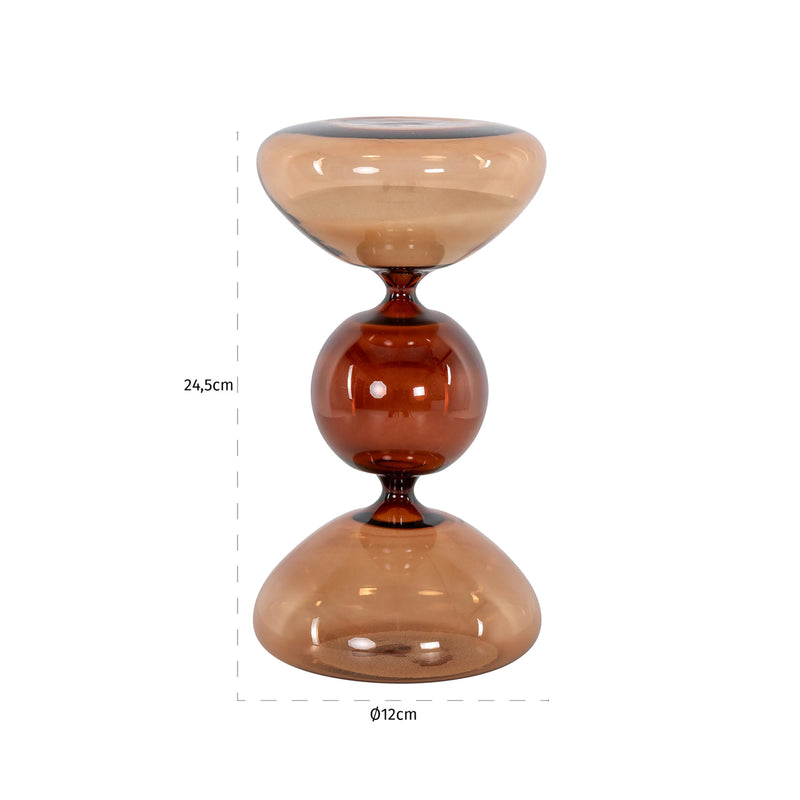 Sanduhr Elba klein braun – dekoratives Glas-Objekt von Richmond