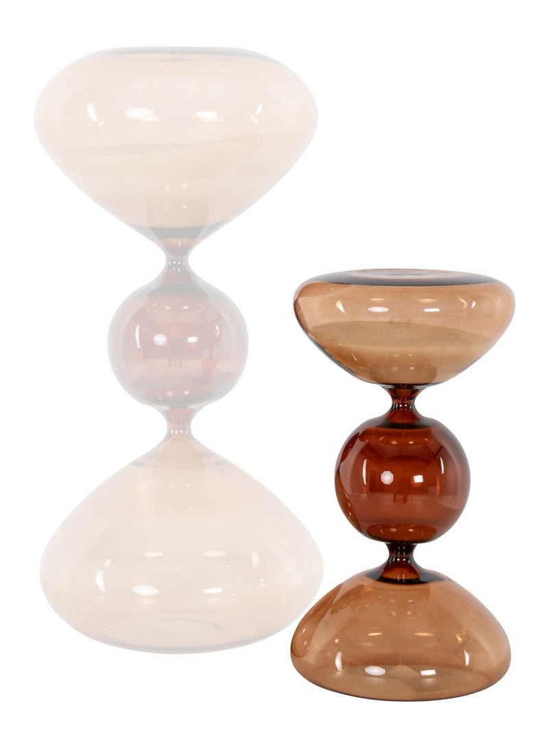 Sanduhr Elba klein braun – dekoratives Glas-Objekt von Richmond