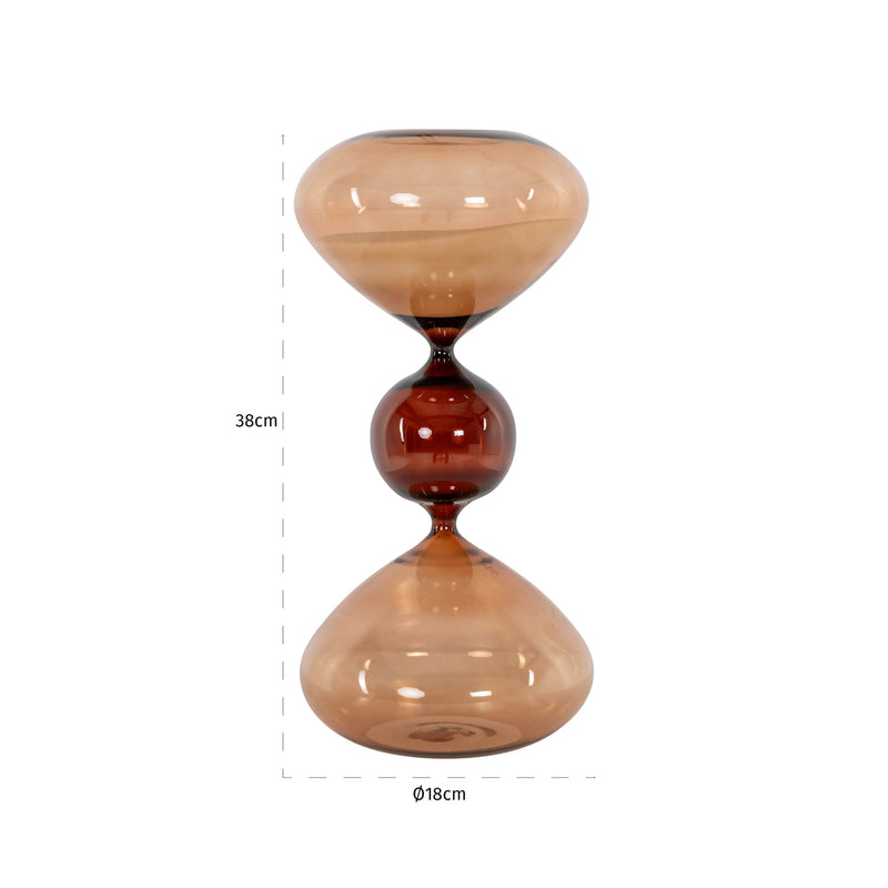Dekoratives Objekt Sanduhr Elba, braun, 38 cm – Richmond Glas-Deko