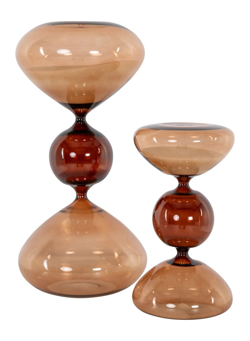Dekoratives Objekt Sanduhr Elba, braun, 38 cm – Richmond Glas-Deko