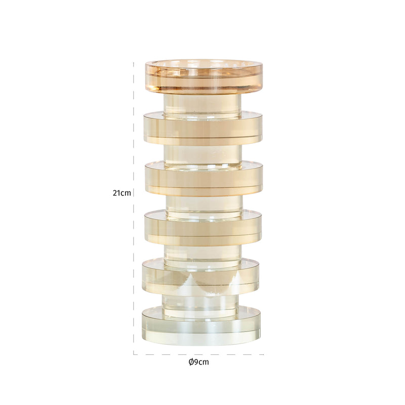 Kerzenhalter Cira Amber - elegante Kristallglas-Deko, 21 cm hoch