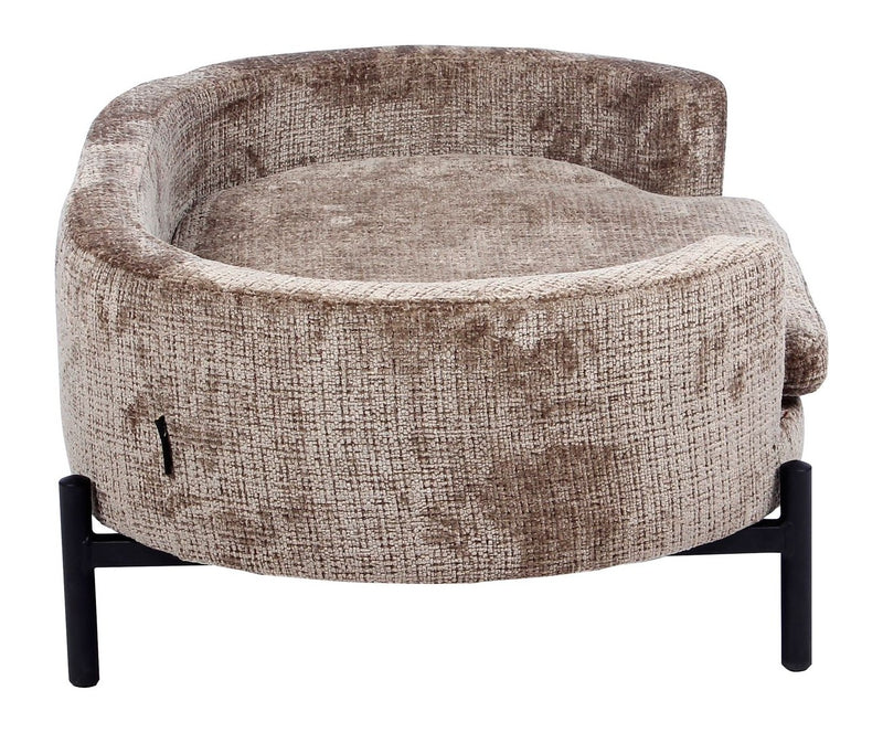 Hundebett Dolly Niagara Stone – Chenille-Polster, erhöhte Seiten