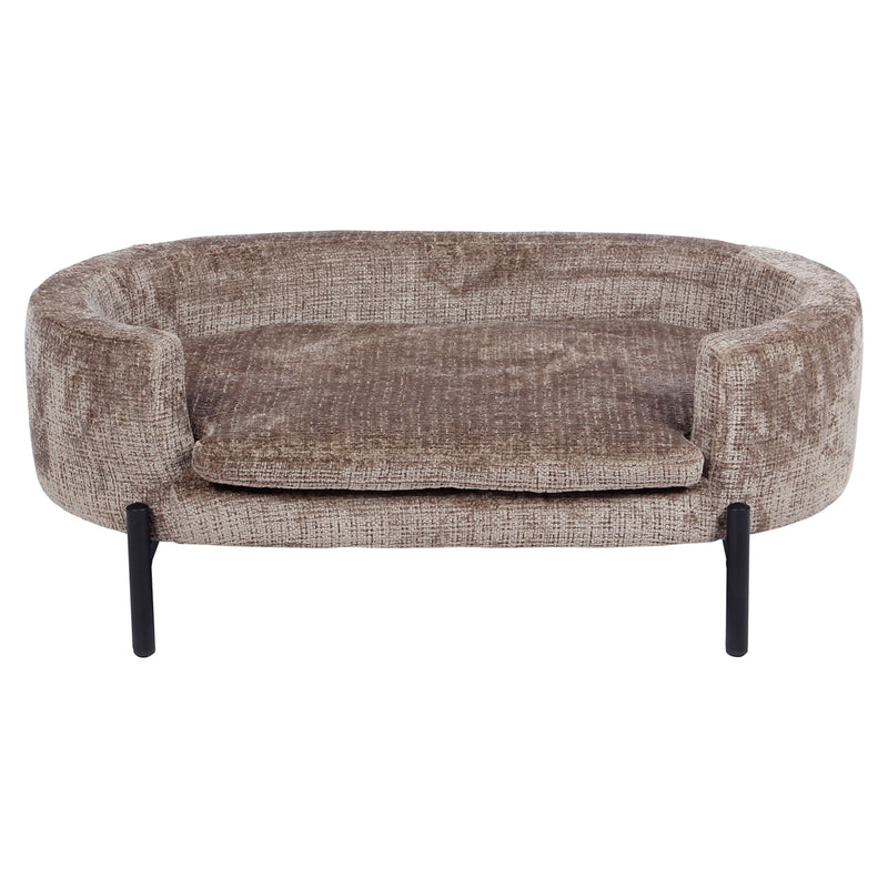 Hundebett Dolly Niagara Stone – Chenille-Polster, erhöhte Seiten
