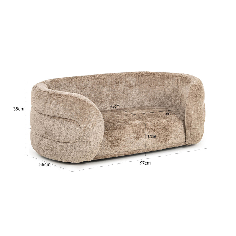 Hundebett Bingo Taupe Chenille – kuscheliger Rückzugsort für Hunde