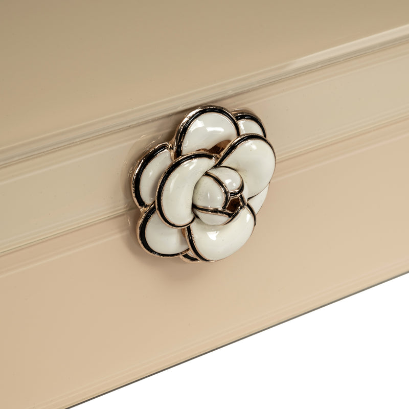Aufbewahrungsbox Abbey ivory small – dekorative Box aus MDF & Glas