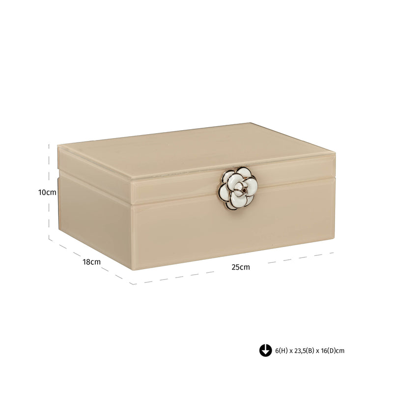 Aufbewahrungsbox Abbey ivory von Richmond aus MDF und Glas