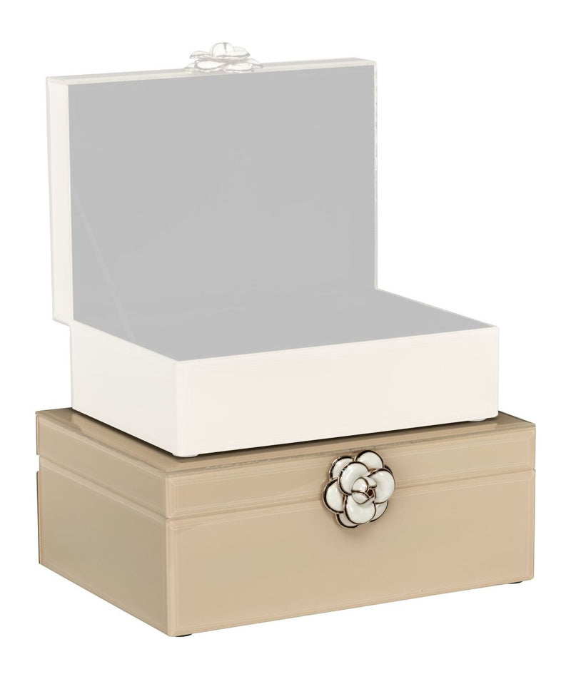 Aufbewahrungsbox Abbey ivory von Richmond aus MDF und Glas