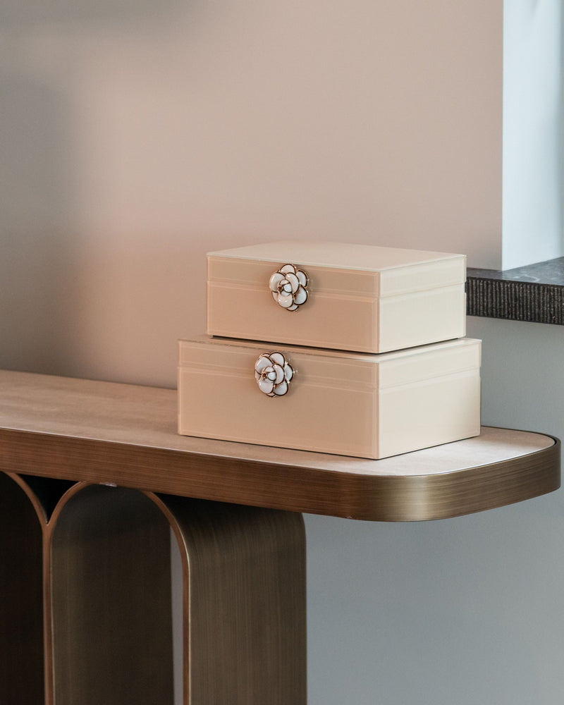 Aufbewahrungsbox Abbey ivory von Richmond aus MDF und Glas