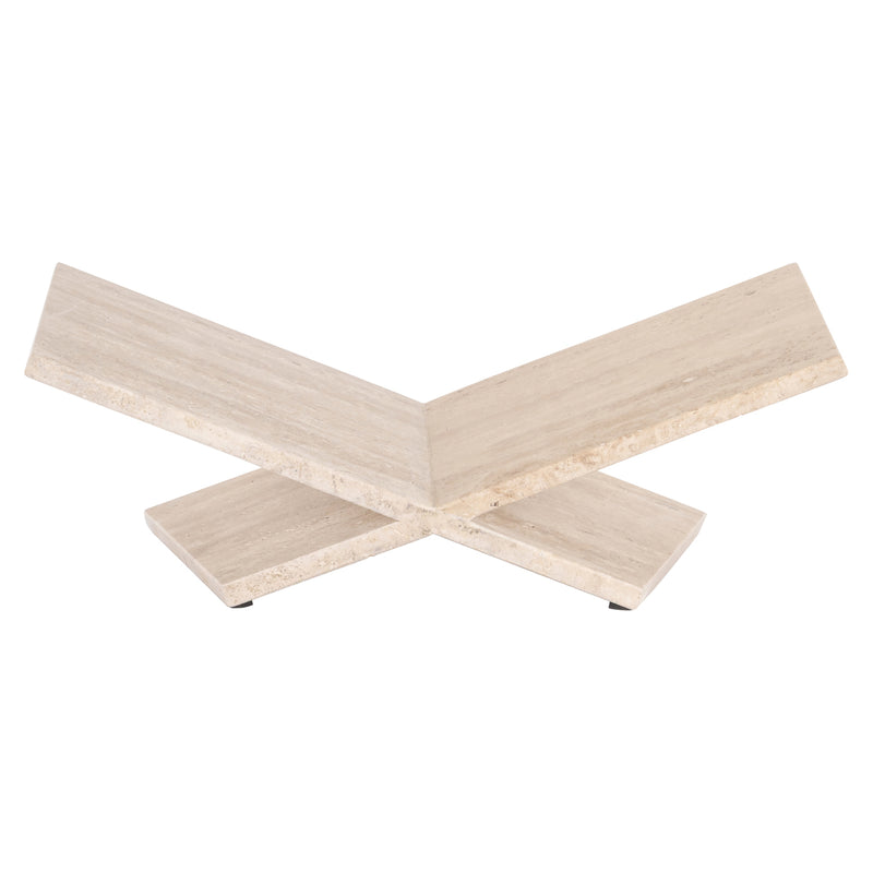 Buchständer Belice aus Travertin, elegante Buchstütze in Beige